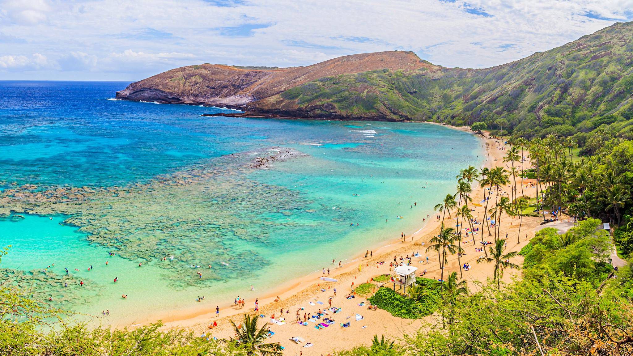 May bay. Залив Ханаума Гавайи. Hanauma Bay Гавайи. Бухта Гавайи. Бухта Ханаума, Оаху.